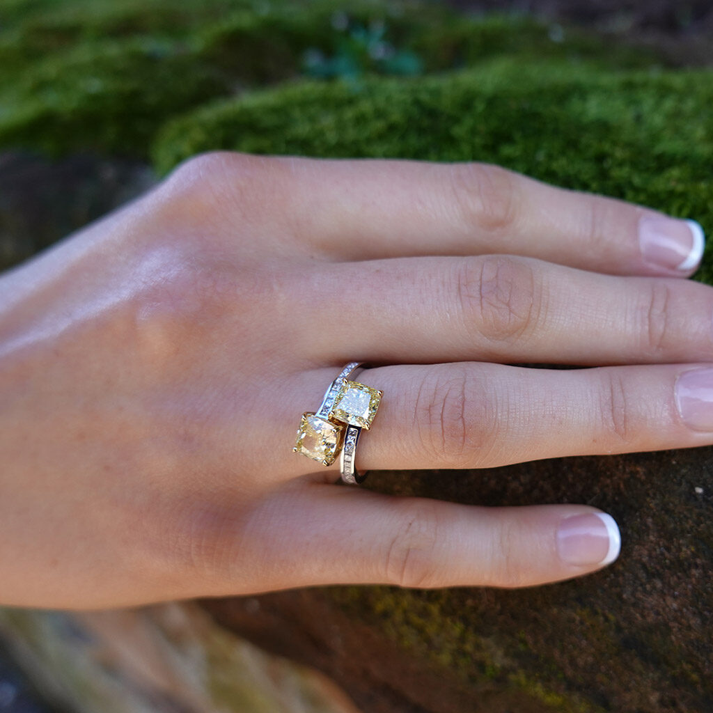 3 Carat Radiant Cut Fancy Intense Yellow Diamond Engagement Ring –  Robinson's Jewelers