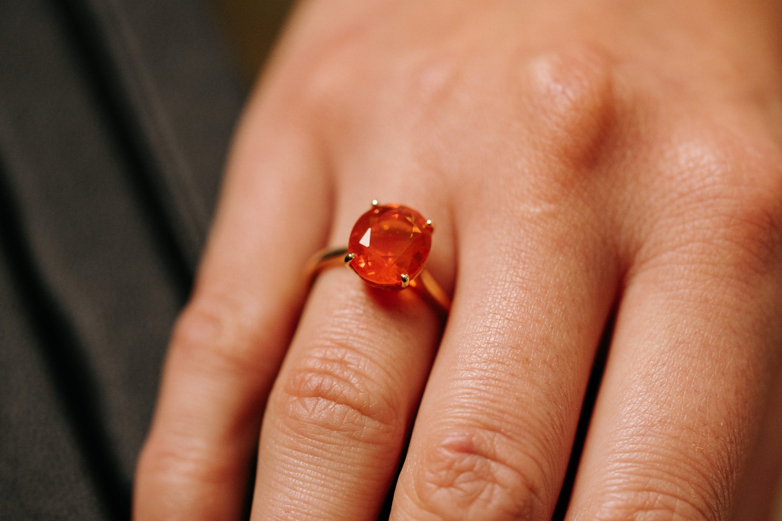 Mexican Fire Opal & Dimond Ring – Moody's 1883 – Nantwich
